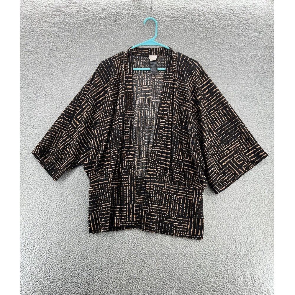 CHICOS Printed Melsh‎ Dolman Sleeve Cardigan Womens 0 US Size 4/6 Stretch